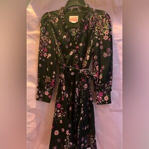 Kate Spade Bora Flora Dress Size 0 – Black Floral + Pink Garment Bag